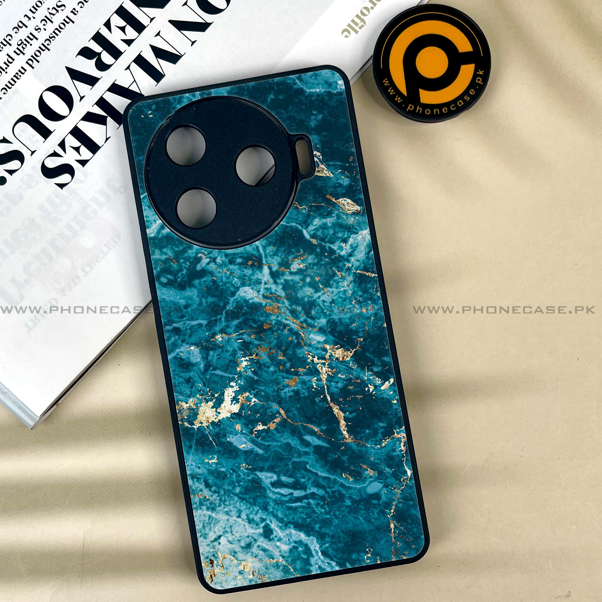 Tecno Camon 30 Pro - Blue Marble 2.0 Series - Premium Printed Glass soft Bumper shock Proof Case