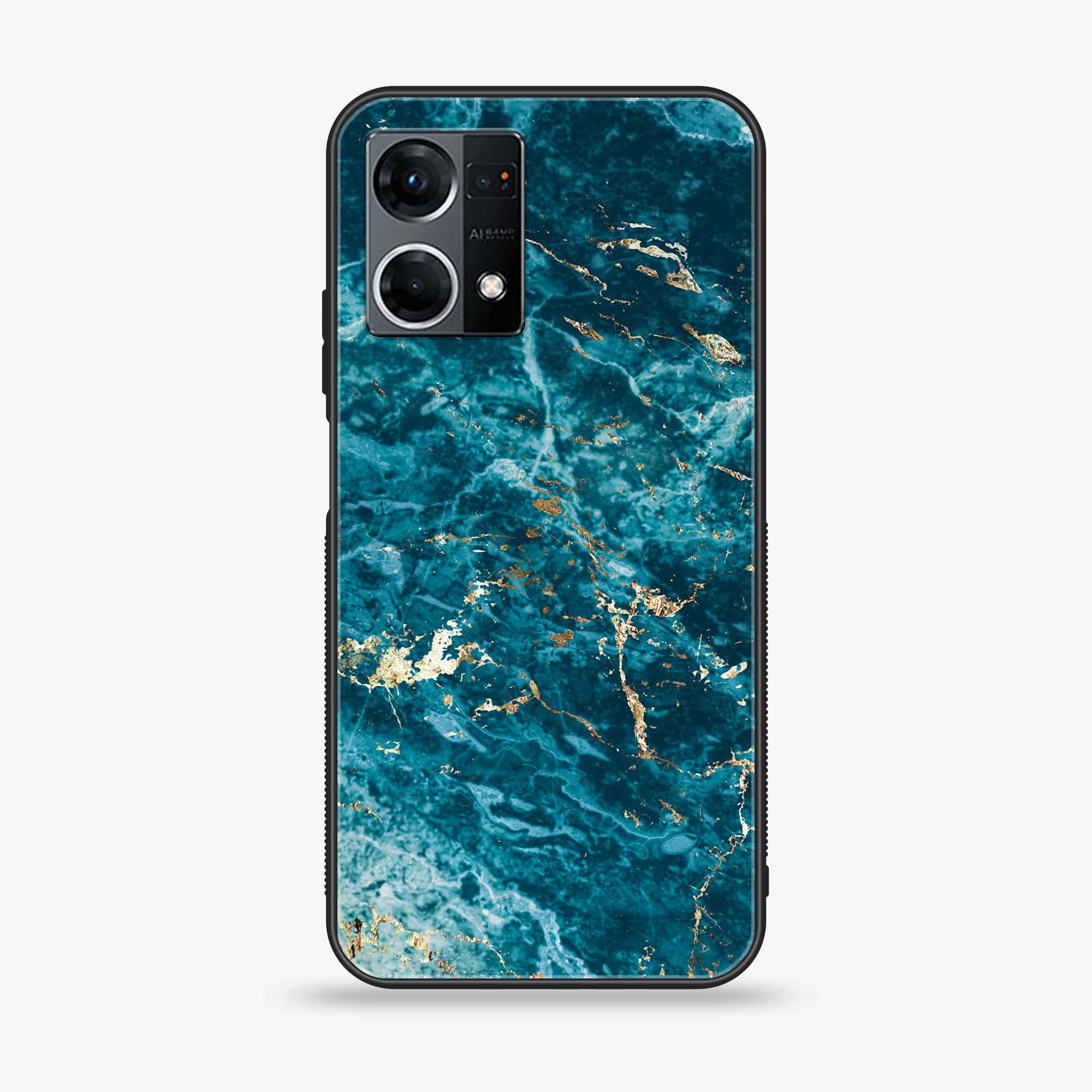 Oppo Reno 7 - Blue Marble 2.0 Series - Premium Printed Glass soft Bumper shock Proof Case