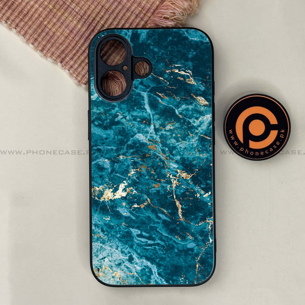 iPhone 17 - Blue Marble 2.0 Series - Premium Printed Glass soft Bumper shock Proof Case