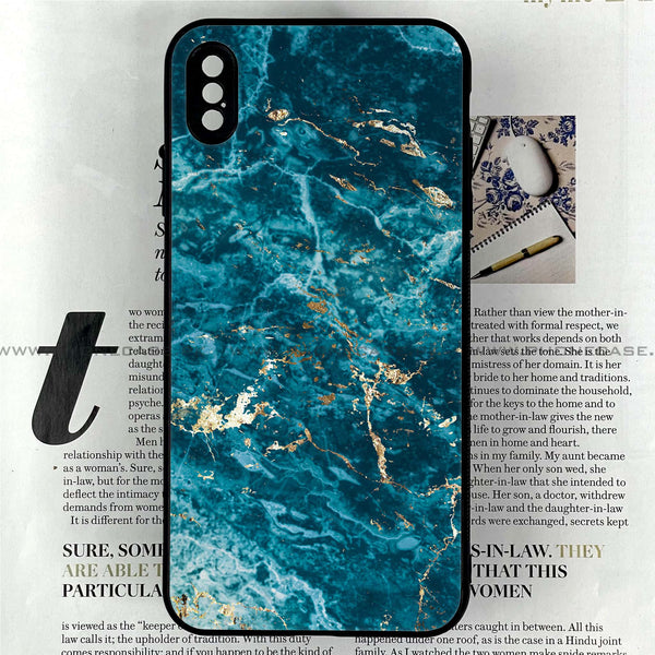 iPhone Xs Max - Blue Marble Series V 2.0 - Premium Printed Glass soft Bumper shock Proof Case