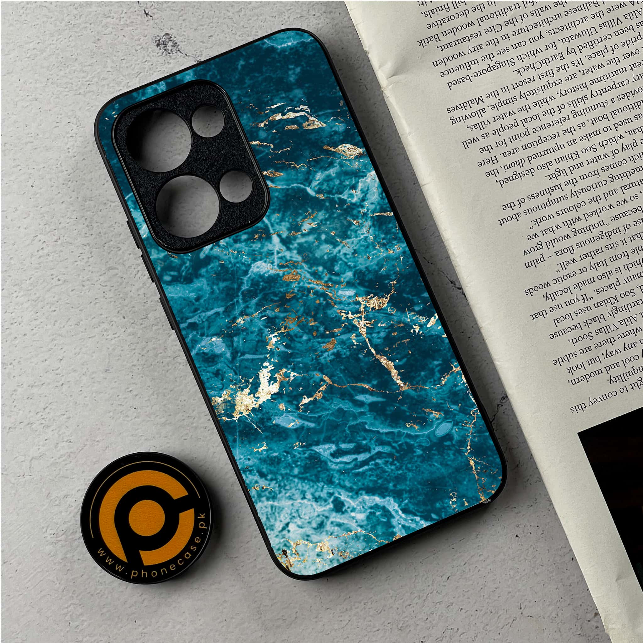 Oppo Reno 13 - Blue Marble 2.0 Series - Premium Metal Printed Soft Bumper Shockproof Case