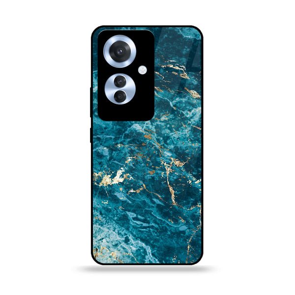 Oppo Reno 11F - Blue Marble 2.0 Series  Design 1 - Premium Printed Glass soft Bumper shock Proof Case  CS-28871