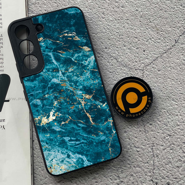 Samsung Galaxy S22 - Blue Marble Series V 2.0 Design 1  - Premium Metal Printed soft Bumper shock Proof Case CS-36141