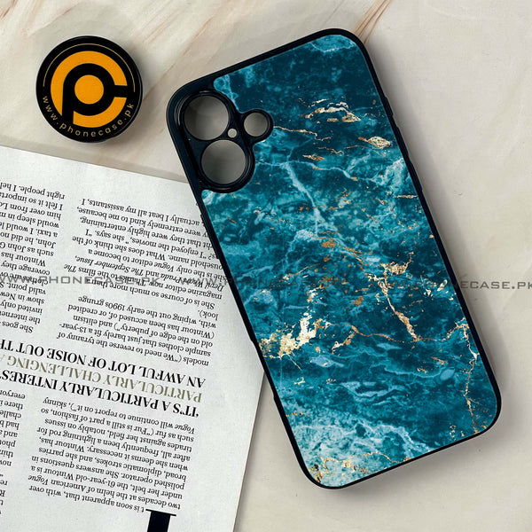 iPhone 16 Plus - Blue Marble 2.0 Series - Premium Printed Glass soft Bumper shock Proof Case