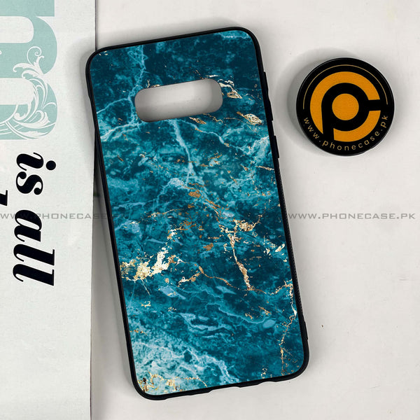 Galaxy S10e - Blue Marble 2.0 Series - Premium Printed Glass soft Bumper shock Proof Case