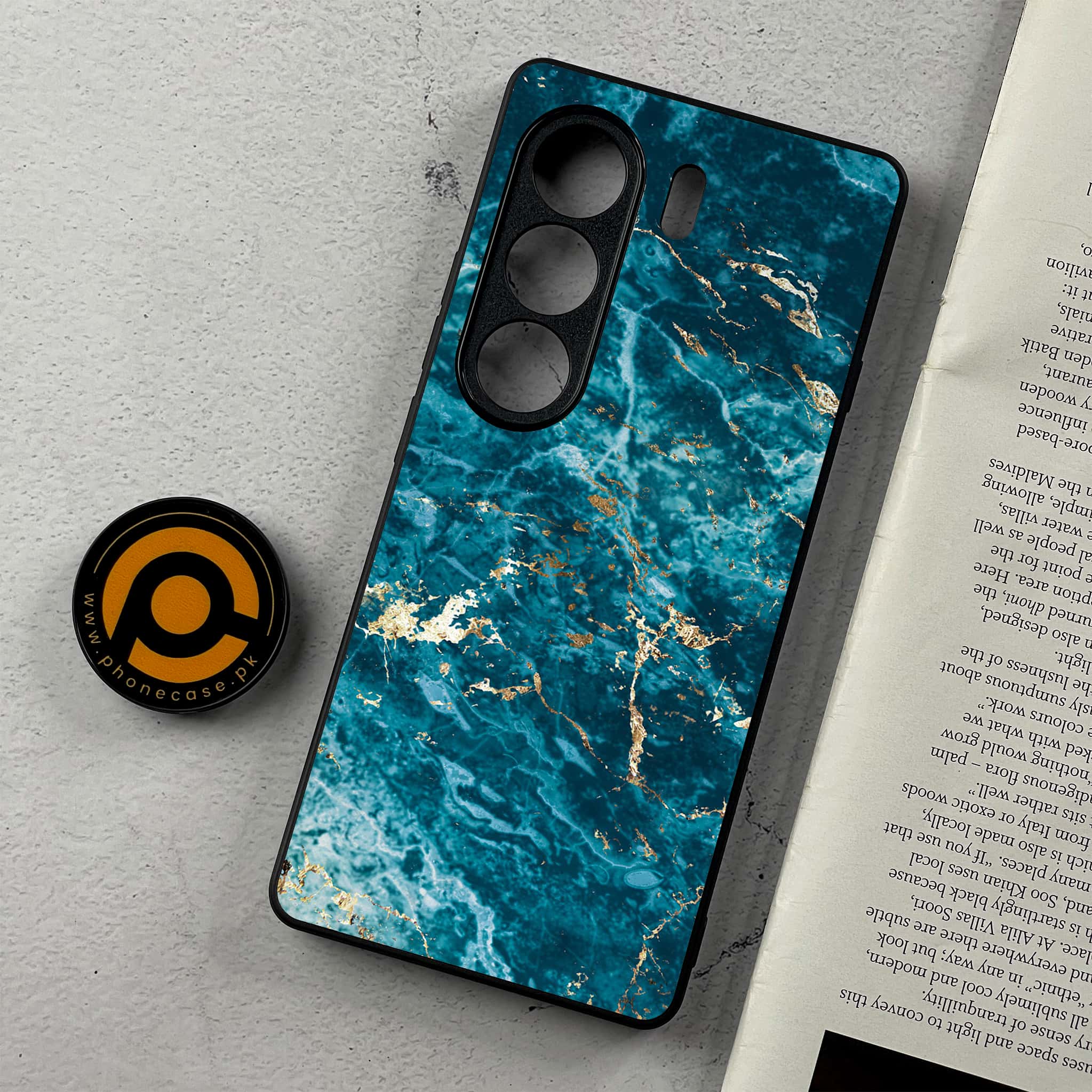 Tecno Camon 40 - Blue Marble 2.0 Series  - Premium Metal Printed Soft Bumper Shockproof Case