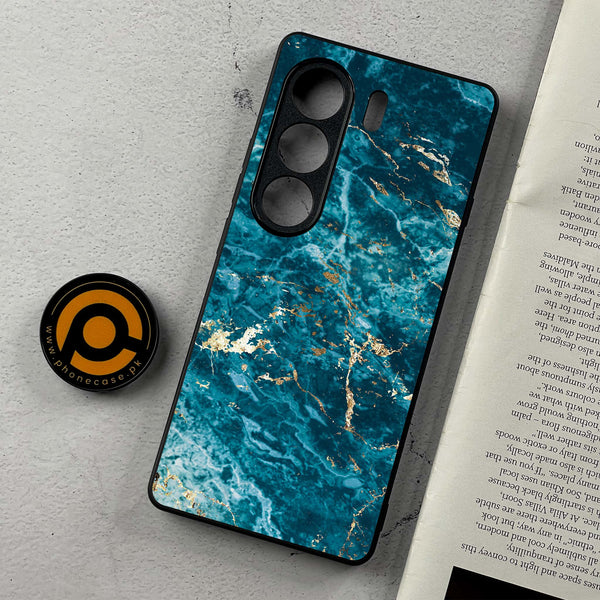 Tecno Camon 40 - Blue Marble 2.0 Series  - Premium Metal Printed Soft Bumper Shockproof Case