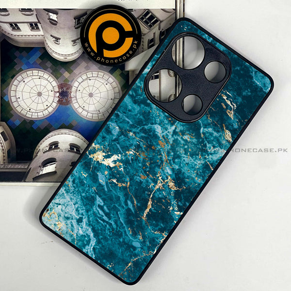 Redmi Note 13 Pro 4G - Blue Marble Series V 2.0 - Premium Metal Printed soft Bumper shock Proof Case
