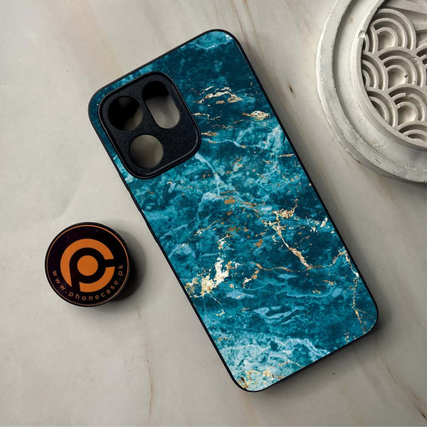 Oppo Reno 14F - Blue Marble 2.0 Series - Premium Metal Printed Soft Bumper Shockproof Case