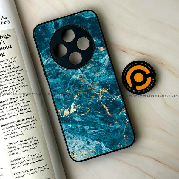 Tecno Spark 30 - Blue Marble 2.0 Series - Premium Printed Glass soft Bumper shock Proof Case