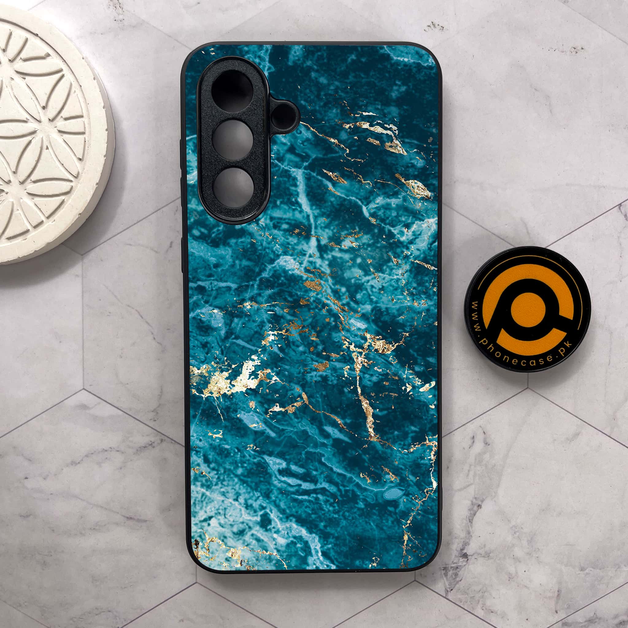 Samsung Galaxy A26 5G -  Blue Marble 2.0 Series - Premium Metal Printed soft Bumper shock Proof Case
