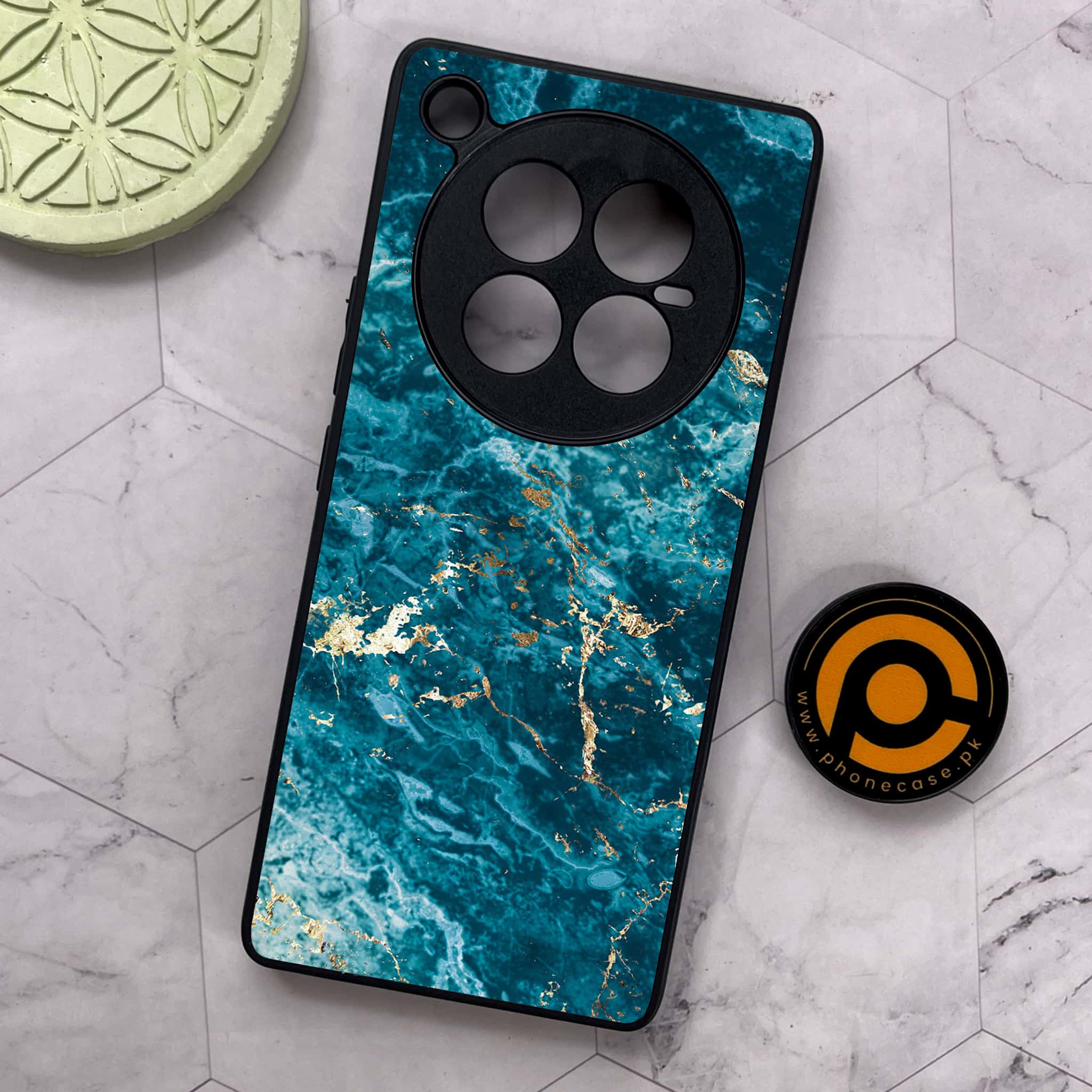 Infinix Zero 40 5G - Blue Marble 2.0 Series - Premium Metal Printed soft Bumper shock Proof Case