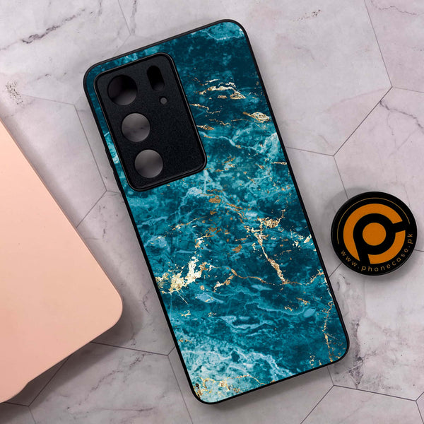 Realme C75x 4G - Blue Marble 2.0 Series - Premium Metal Printed soft Bumper shock Proof Case