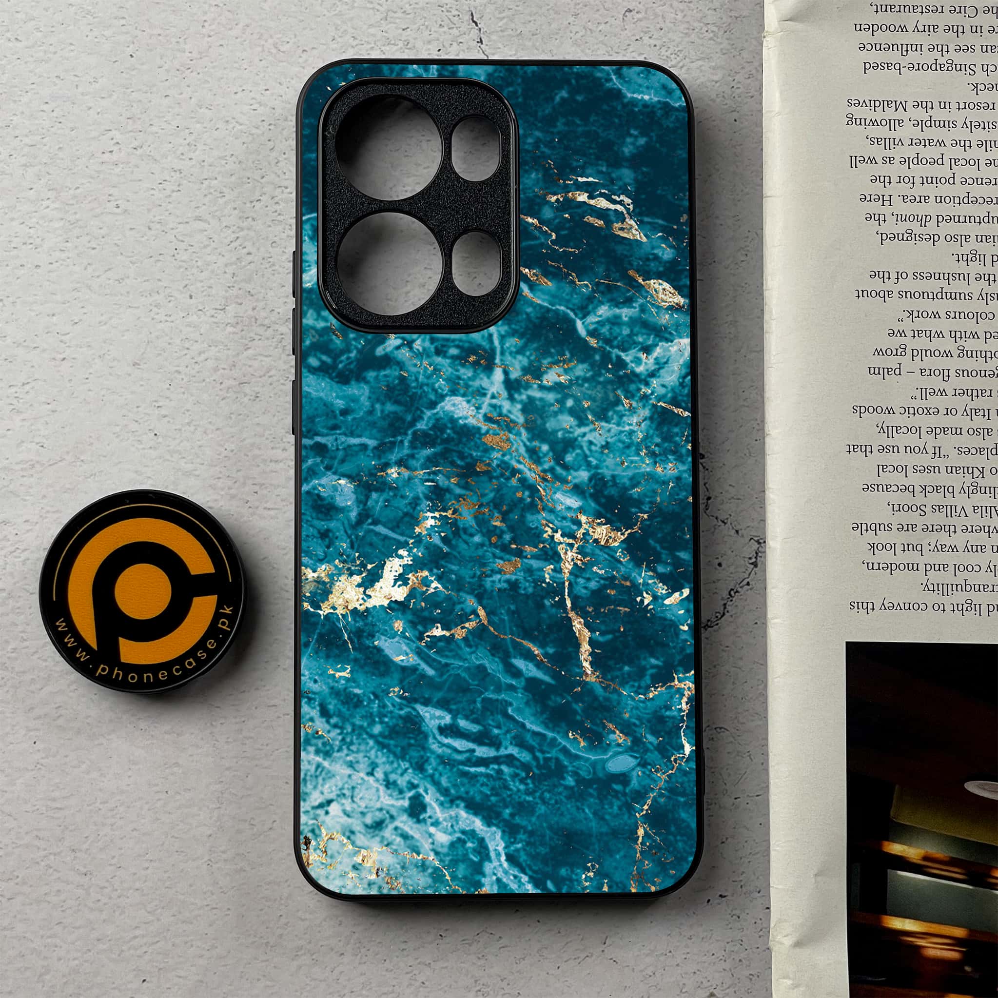 Oppo Reno 13 Pro - Blue Marble 2.0 Series - Premium Metal Printed Soft Bumper Shockproof Case