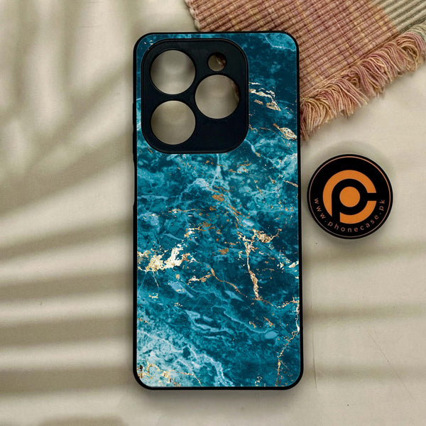 Tecno Spark GO 2024 / Infinix hot 40i / Infinix Smart 8 / Spark 20 / 20c / POP 8  - Blue Marble Series V 2.0  Design 1 - Premium Metal Printed soft Bumper shock Proof Case CS-31886