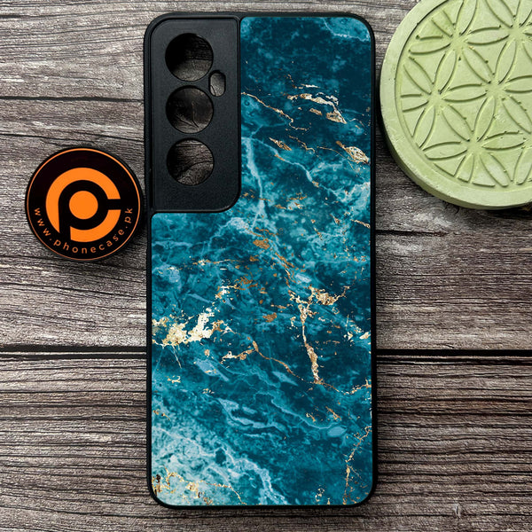 Realme C65  - Blue Marble 2.0 Series - Premium Metal Printed soft Bumper shock Proof Case
