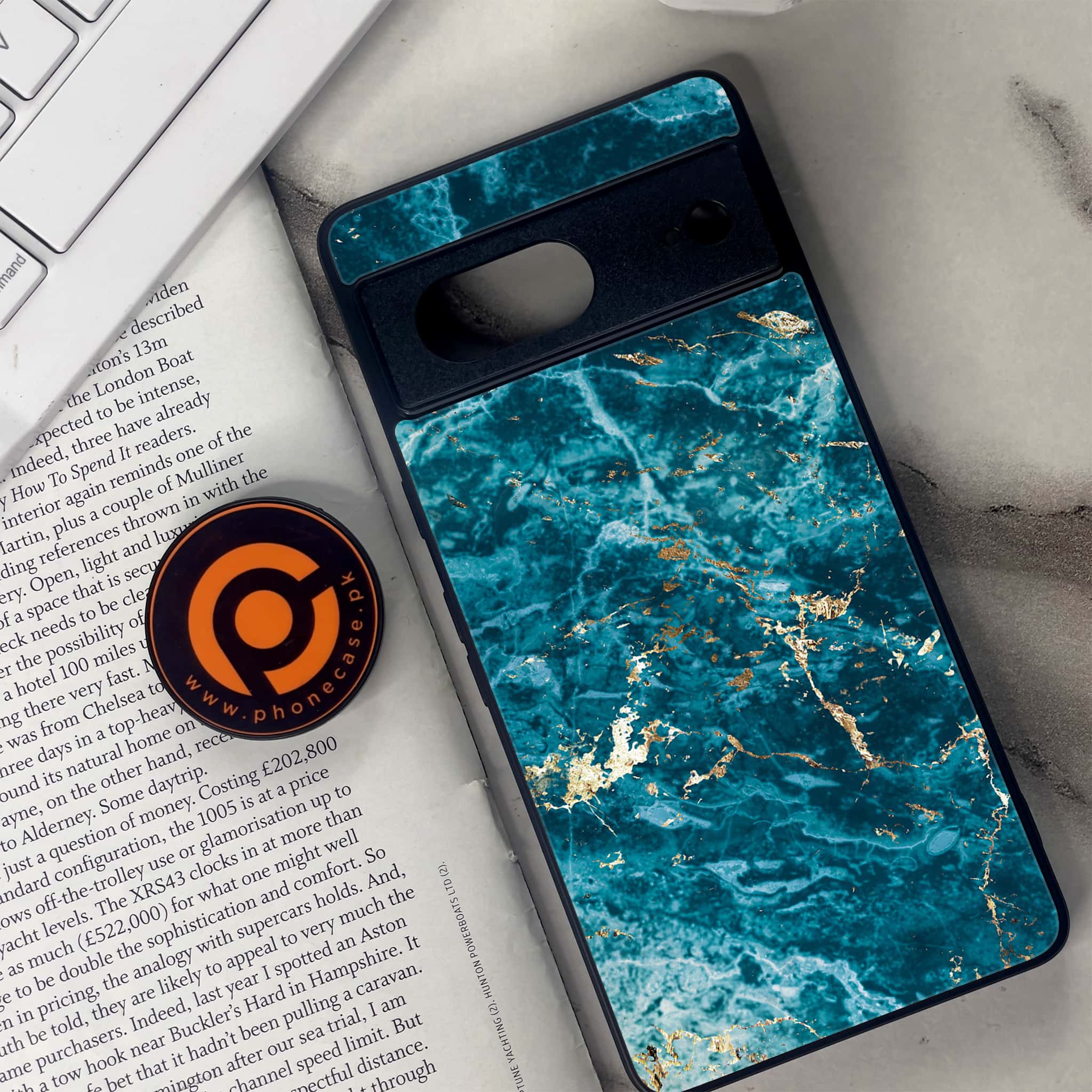 Google Pixel 7 - Blue Marble Series V 2.0 - Premium Metal Printed soft Bumper Shock Proof Case