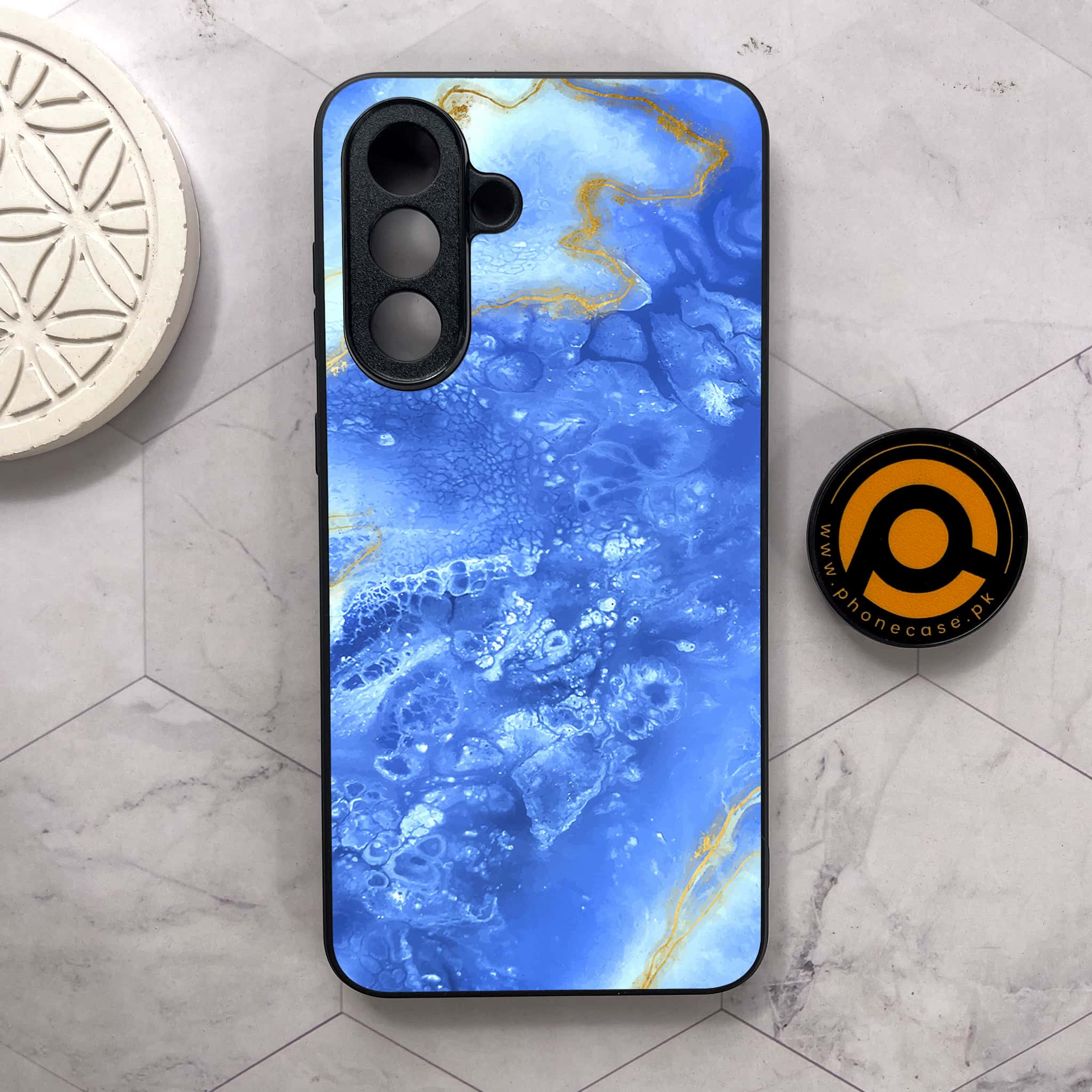 Samsung Galaxy A26 5G -  Blue Marble 2.0 Series - Premium Metal Printed soft Bumper shock Proof Case