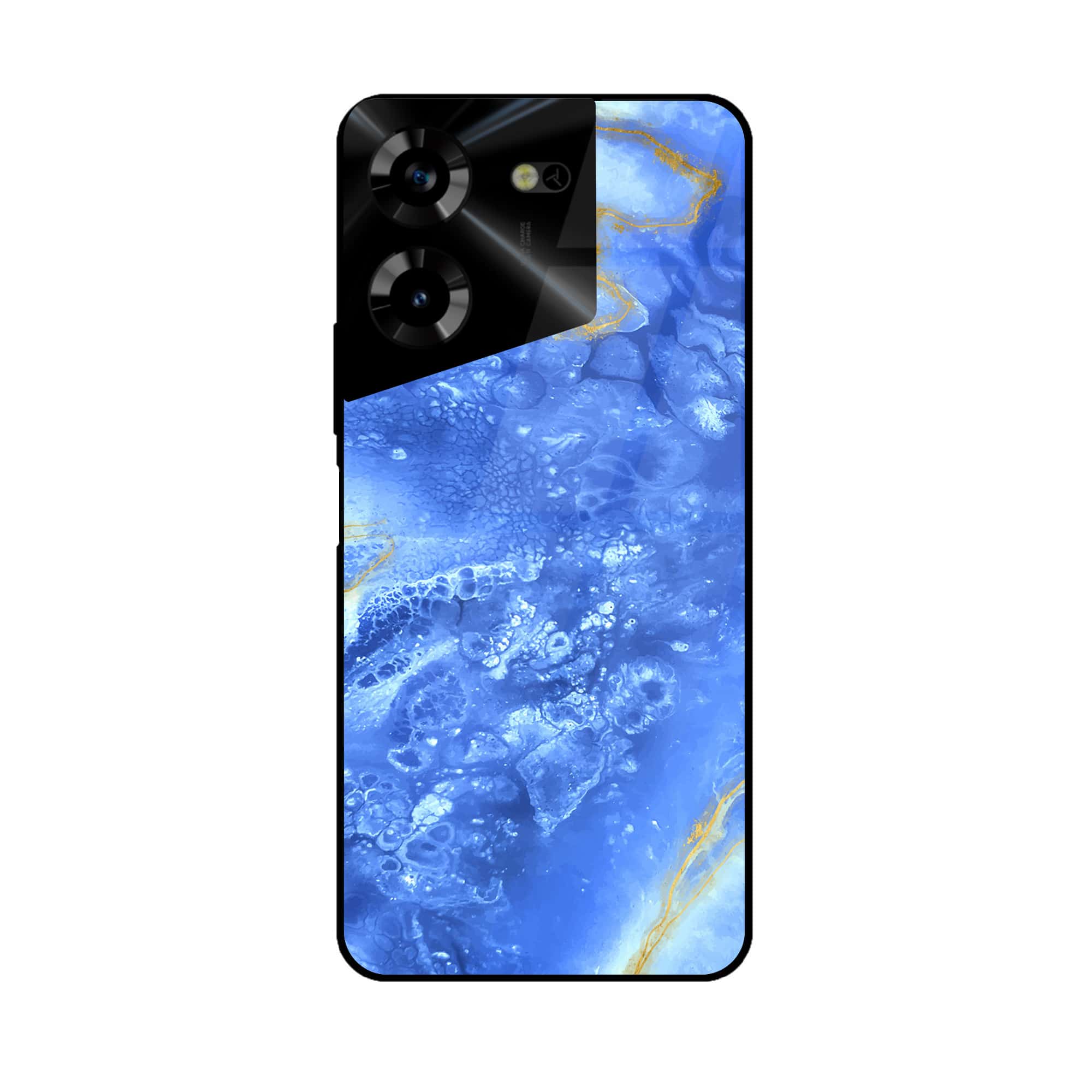Tecno Pova 5 Pro - Blue Marble 2.0 Series - Premium Printed Glass soft Bumper shock Proof Case