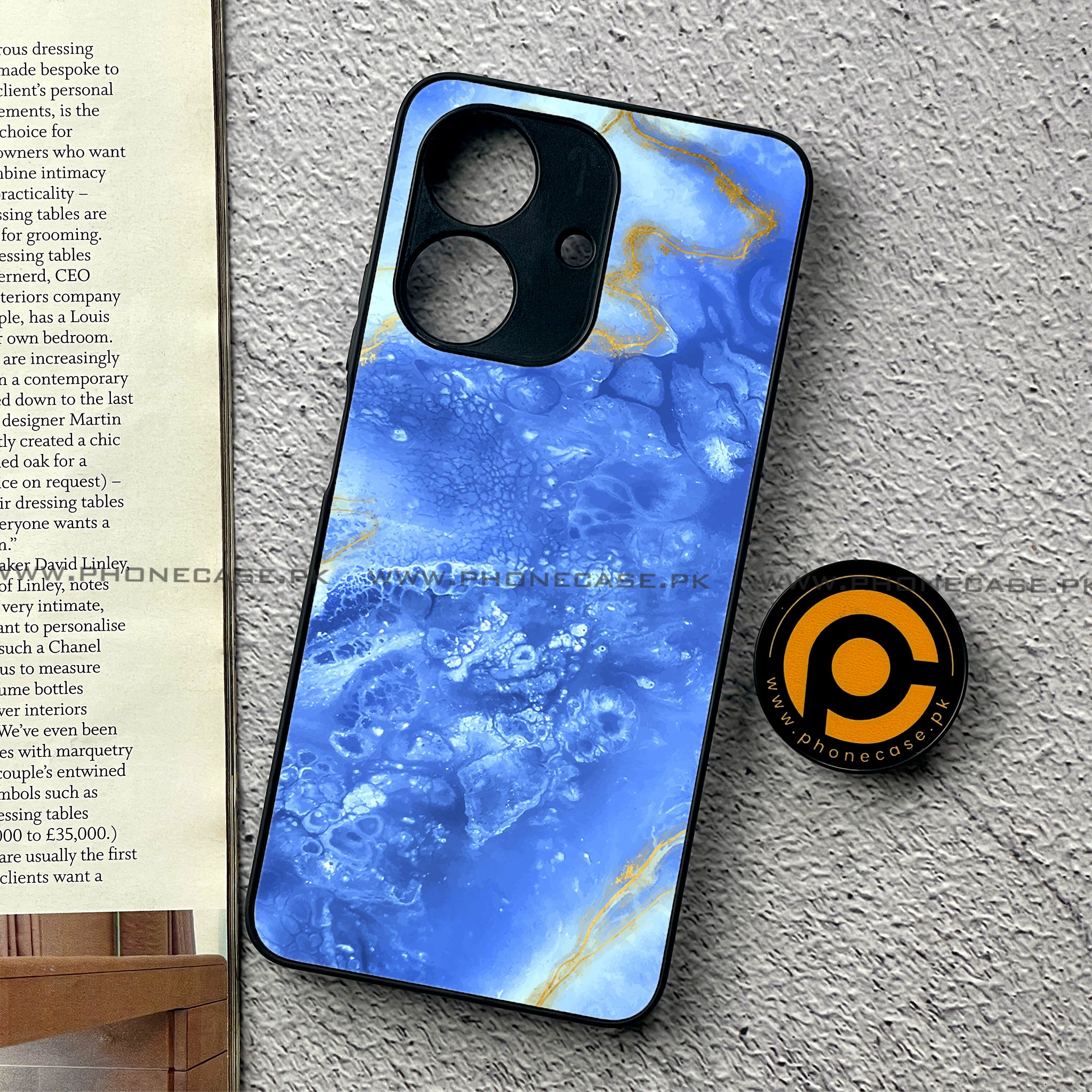 Realme Note 60 - Blue Marble 2.0 Series - Premium Printed Glass soft Bumper shock Proof Case