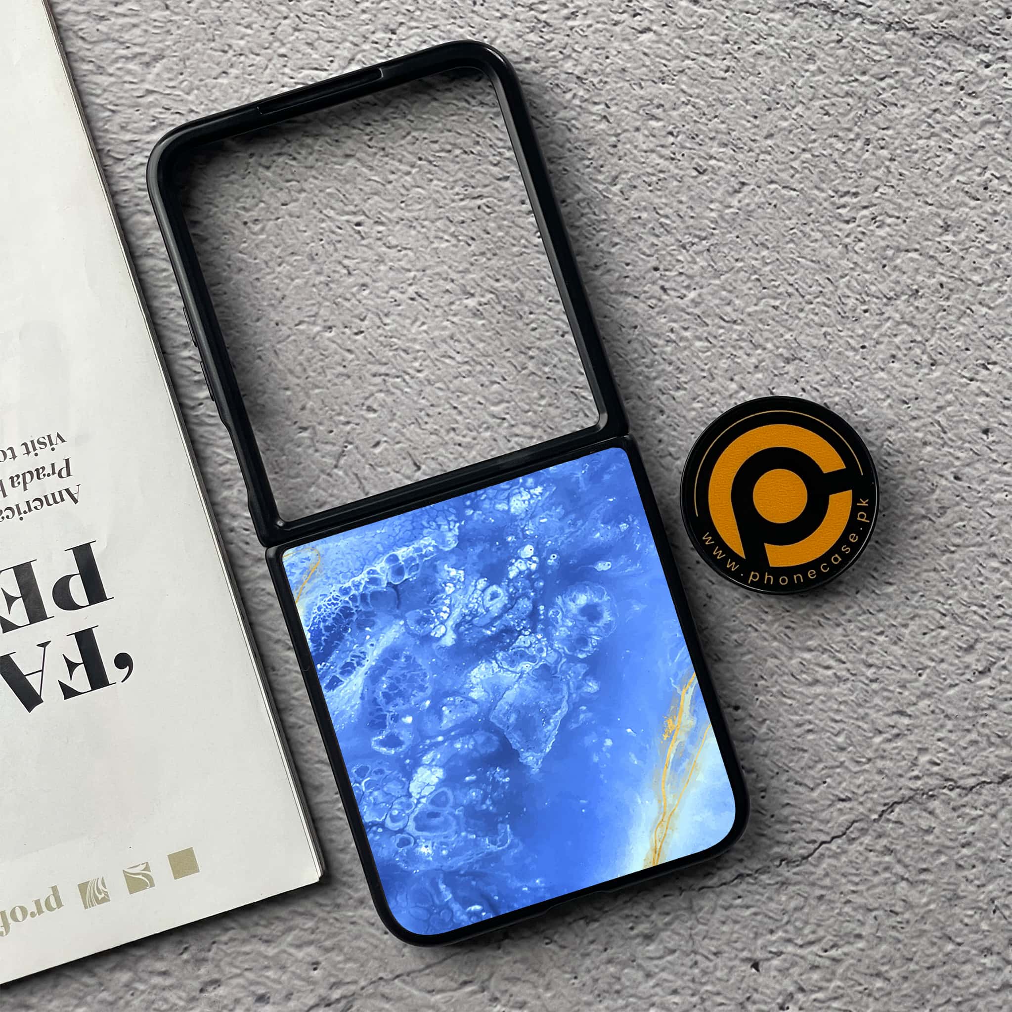 Xiaomi Mix Flip - Blue Marble 2.0 Series - Premium Metal  Printed soft Bumper shock Proof Case