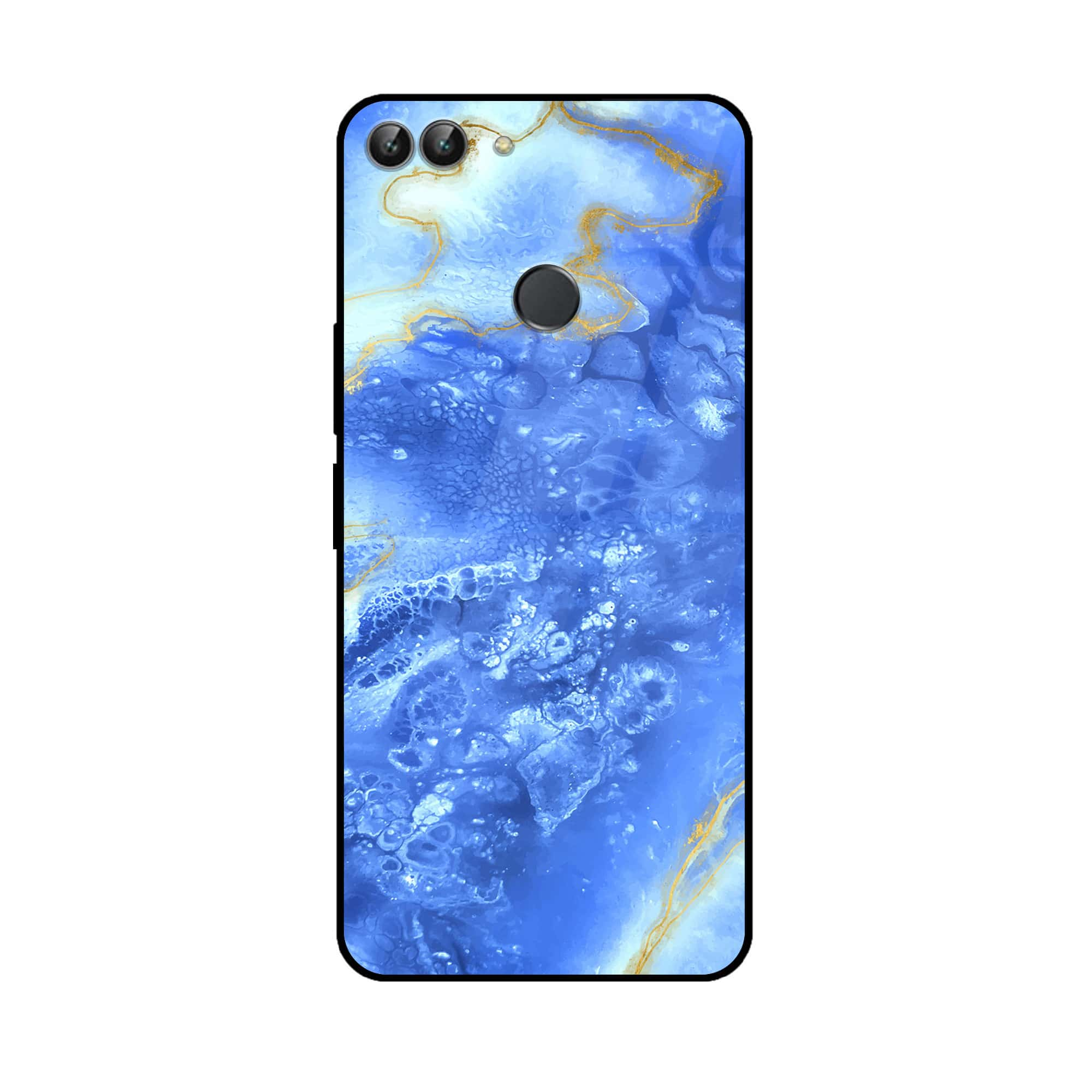 Huawei P Smart - Blue Marble 2.0 Series - Premium Printed Glass soft Bumper shock Proof Case