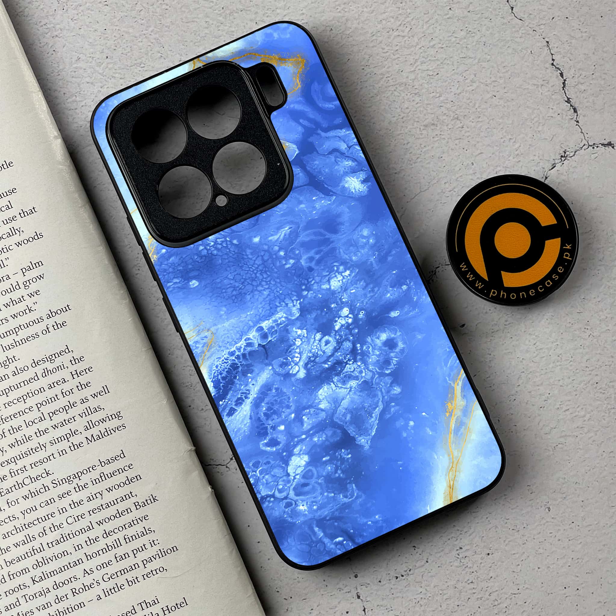Xiaomi 15 - Blue Marble 2.0 Series - Premium Metal Printed soft Bumper shock Proof Case