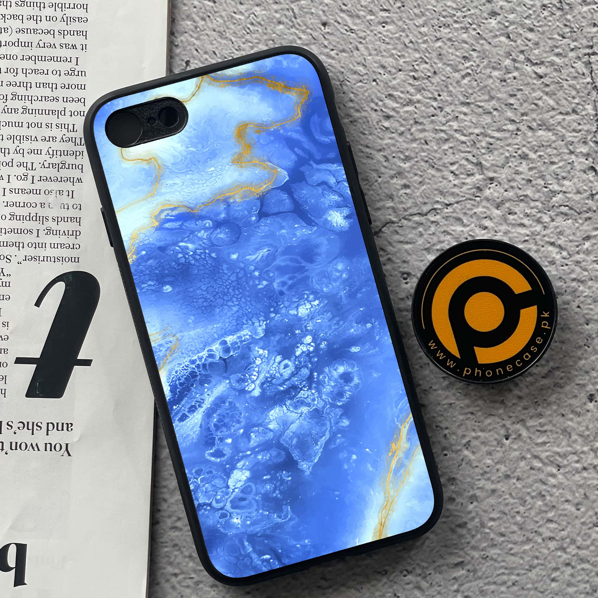 iPhone 7 / 8 - Blue Marble Series V 2.0 - Premium Printed Glass soft Bumper shock Proof Case