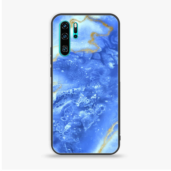 Huawei P30 Pro - Blue Marble 2.0 Design 2  - Premium Printed Glass soft Bumper shock Proof Case CS-39793