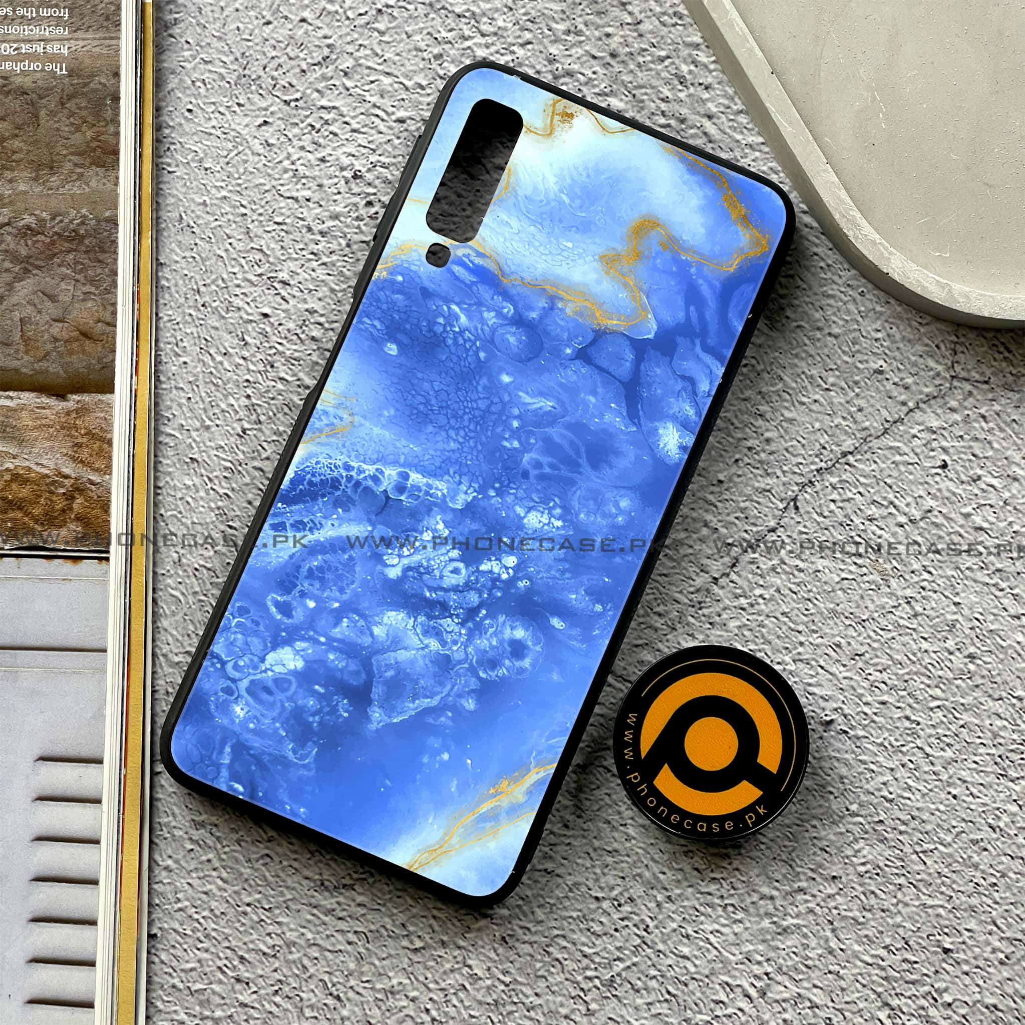 Galaxy A7 2018 - Blue Marble 2.0 Series - Premium Printed Metal soft Bumper shock Proof Case