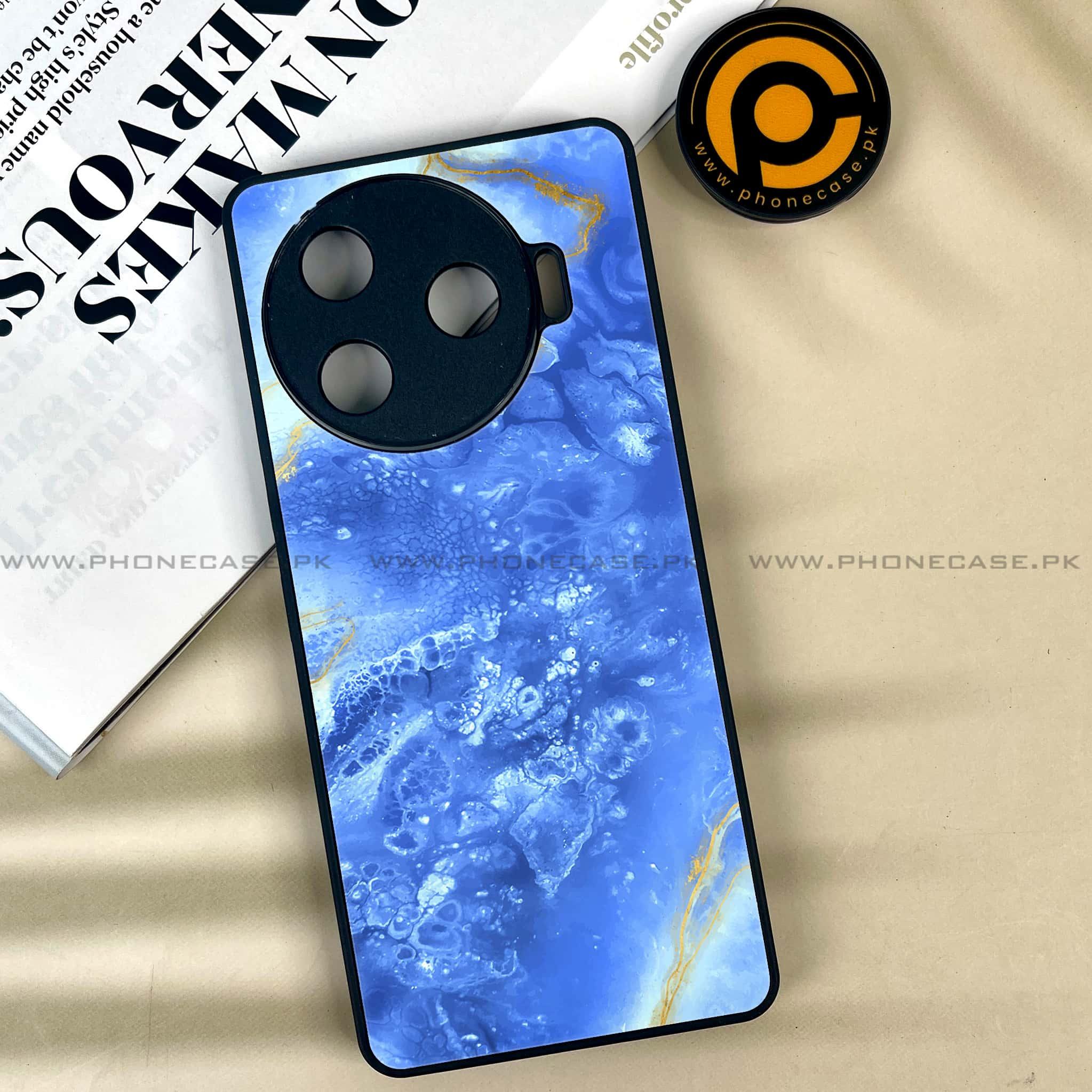 Tecno Camon 30 Pro - Blue Marble 2.0 Series - Premium Printed Glass soft Bumper shock Proof Case