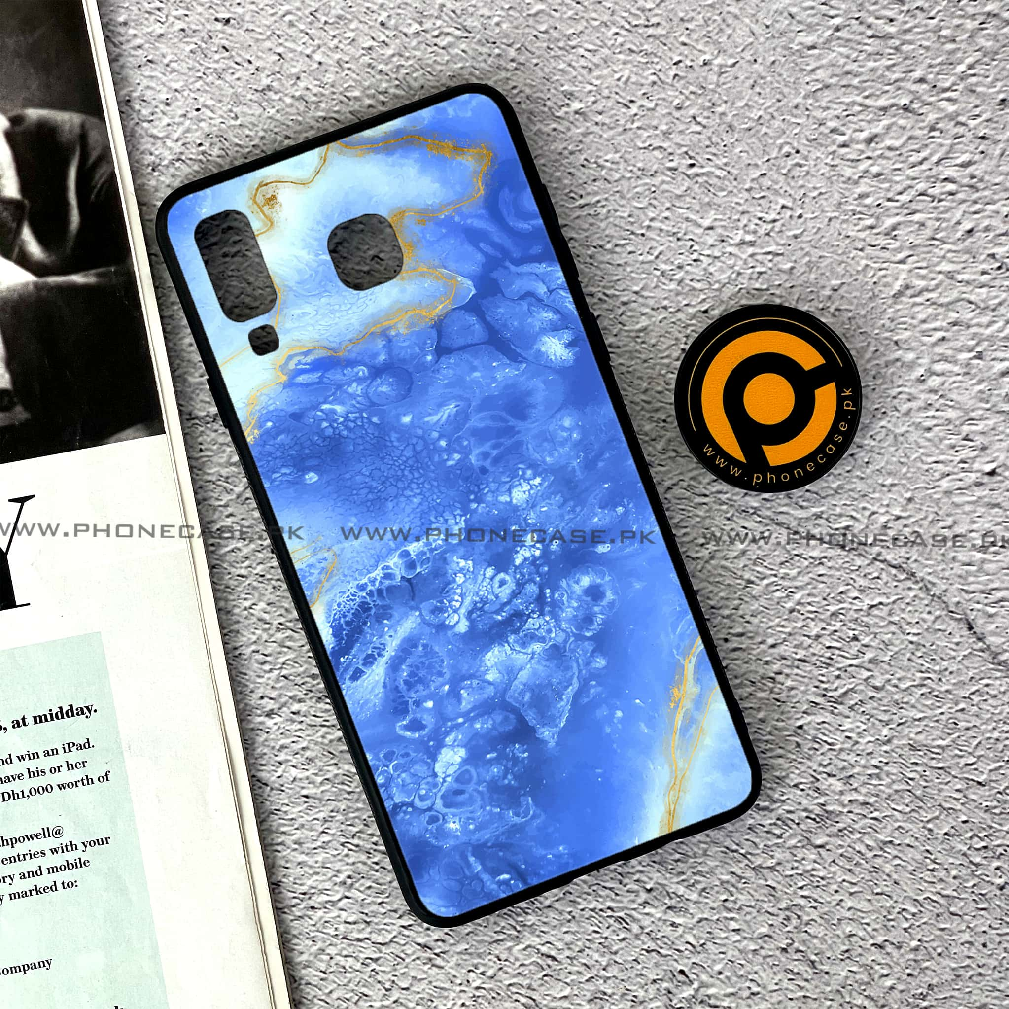 Samsung Galaxy A8 Star(A9 Star) - Blue Marble 2.0 Series - Premium Printed Glass soft Bumper shock Proof Case