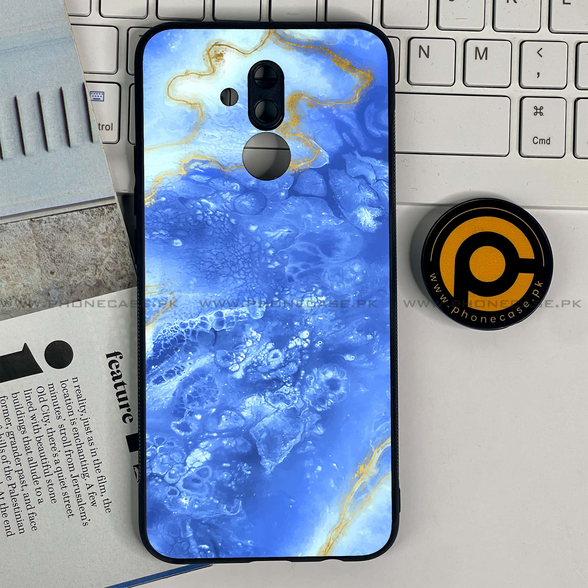 Huawei Mate 20 Lite - Blue Marble 2.0 Series - Premium Printed Glass soft Bumper shock Proof Case