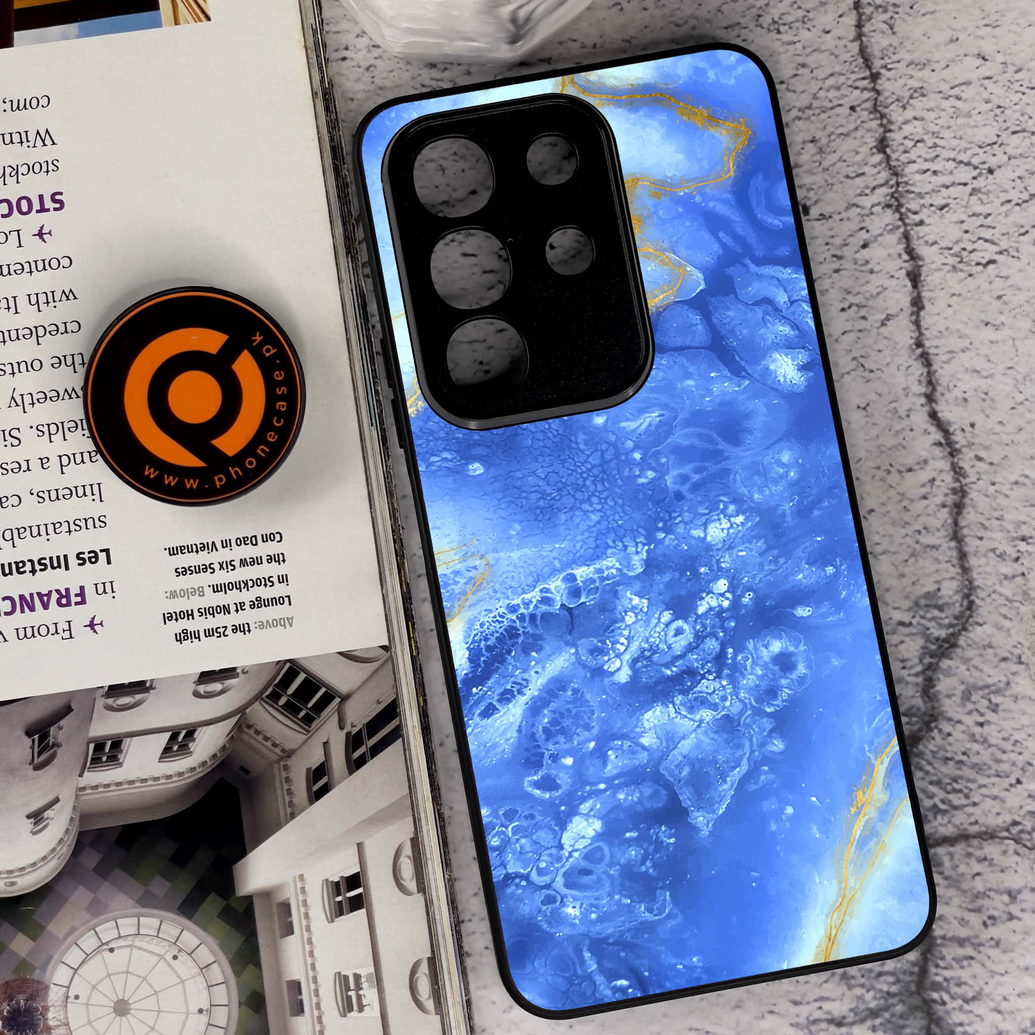 Vivo Y29 4G - Blue Marble 2.0 Series - Premium Metal Printed soft Bumper Shock Proof Case