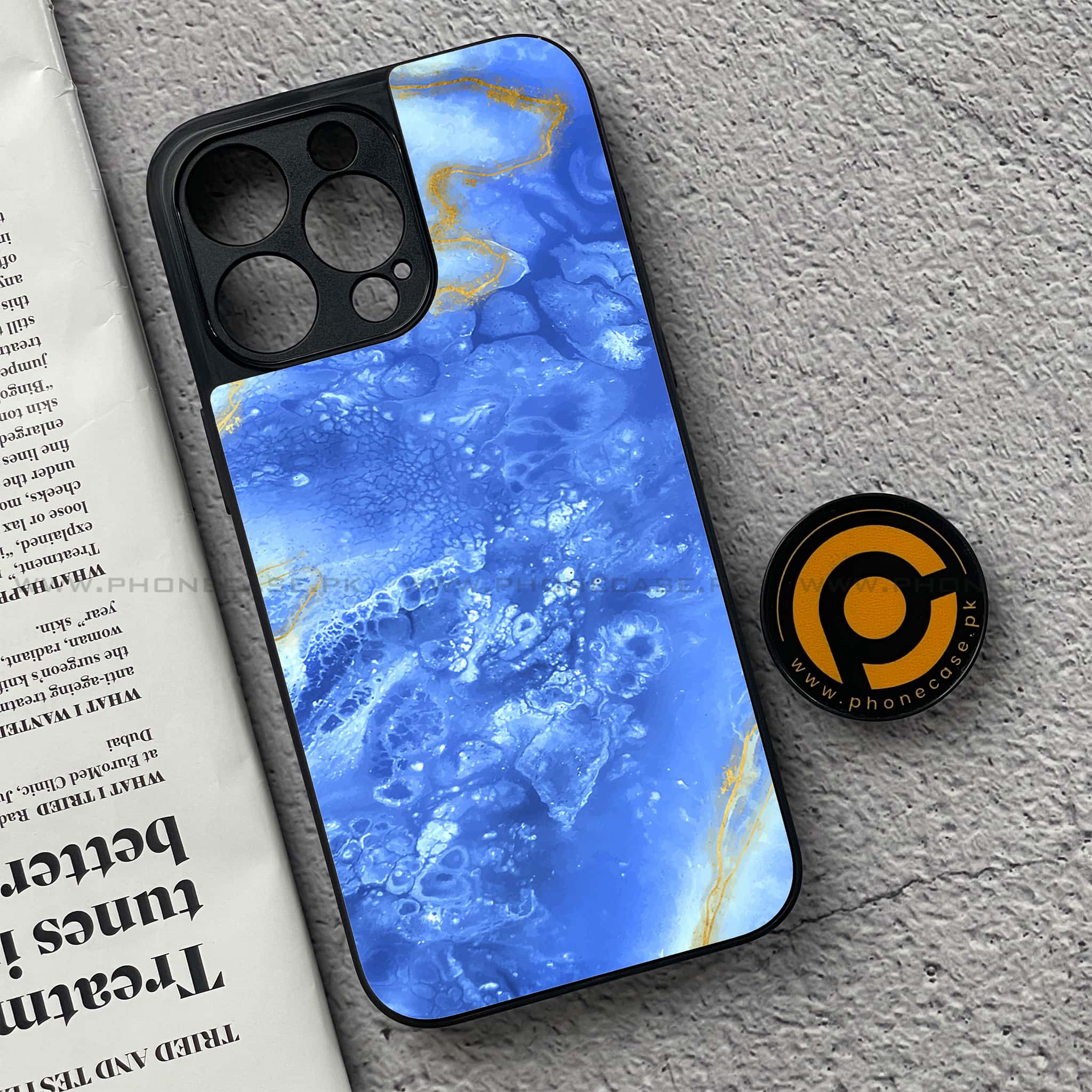 iPhone 15 Pro - Blue Marble Series V 2.0 - Premium Metal Printed soft Bumper shock Proof Case