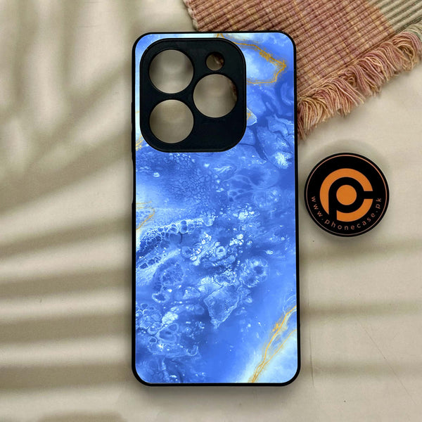 Tecno Spark GO 2024/ Smart 8/ Spark 20/ 20c/ Pop 8/ Hot 40i - Blue Marble V 2.0 Design 2 - Premium Metal Printed soft Bumper Shock Proof Case CS-11682 CS-11698