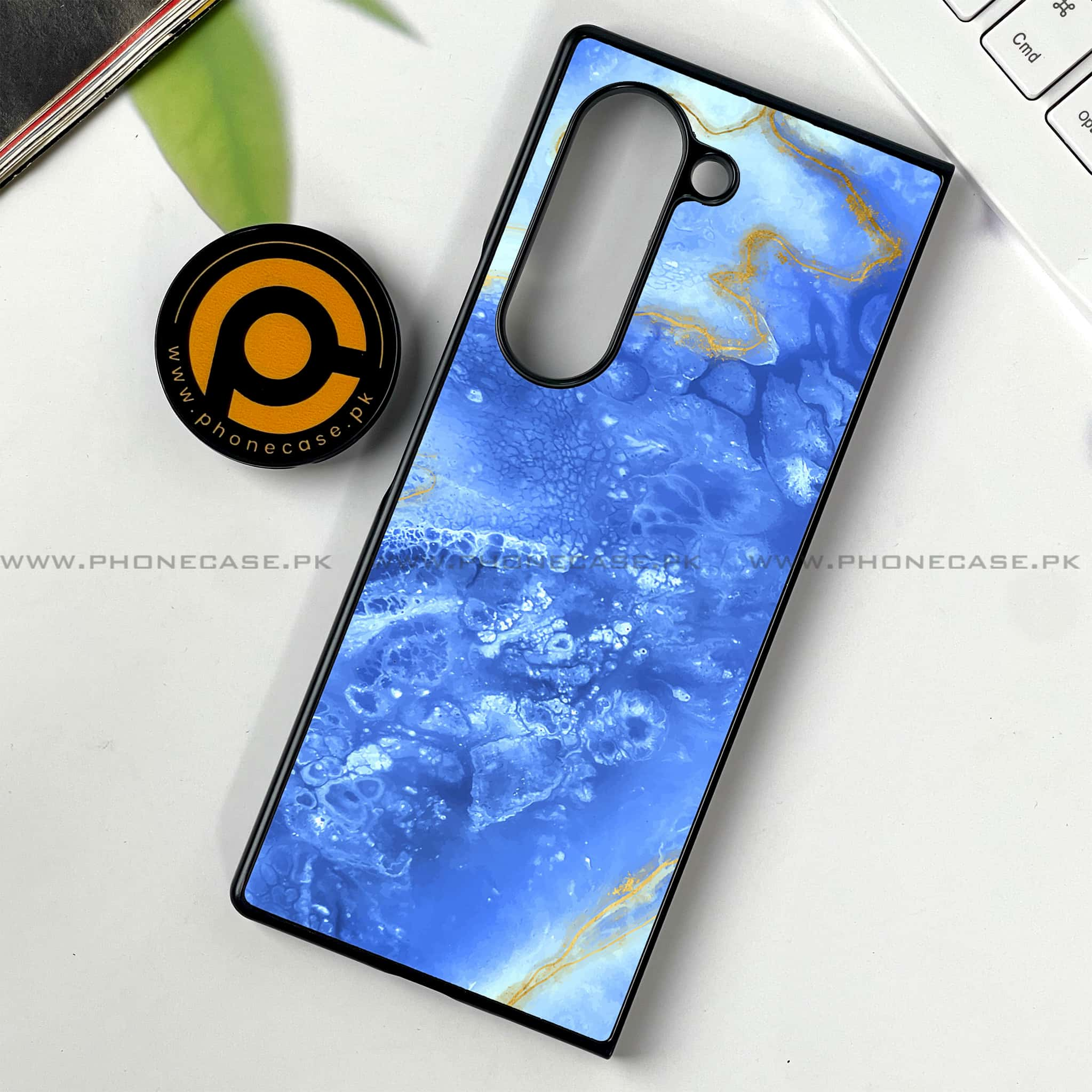 Samsung Galaxy Z Fold 6 - Blue Marble 2.0 Series - Premium Printed Metal soft Bumper shock Proof Case