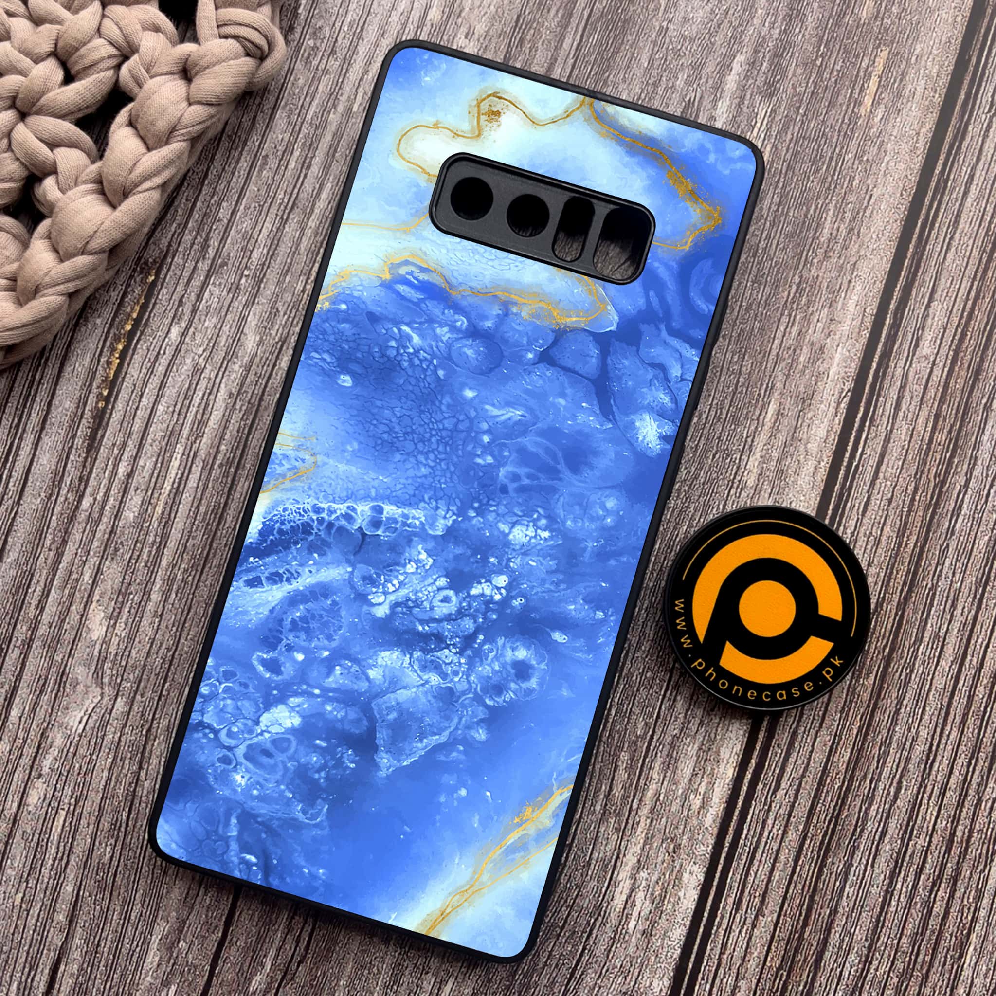 Samsung Galaxy Note 8 - Blue Marble 2.0 Series - Premium Metal Printed soft Bumper shock Proof Case