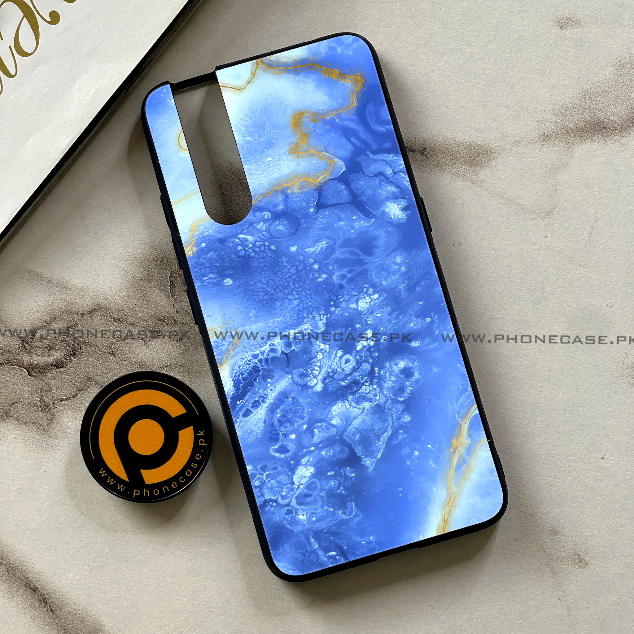 Vivo V15 Pro - Blue Marble 2.0 Series - Premium Printed Glass soft Bumper shock Proof Case