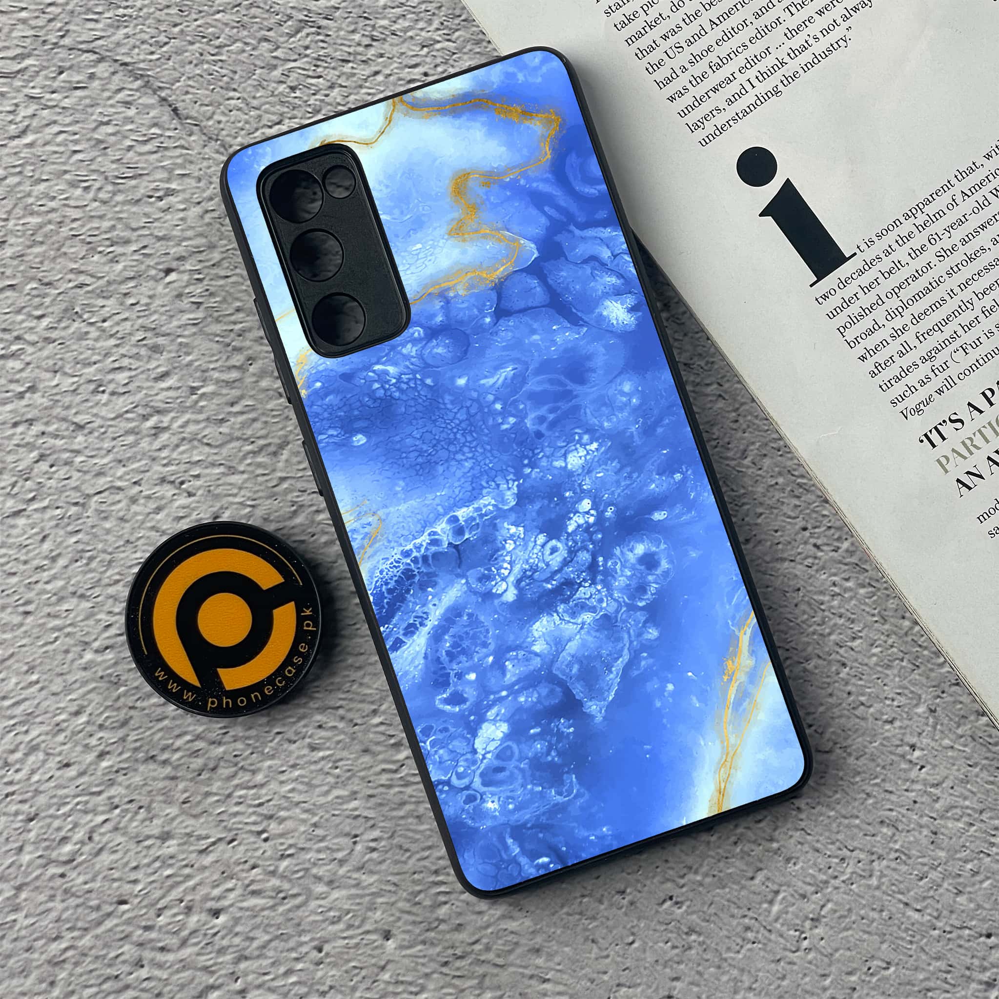 Samsung Galaxy S20 FE Blue Marble Series V 2.0 Premium Printed Glass soft Bumper shock Proof Case