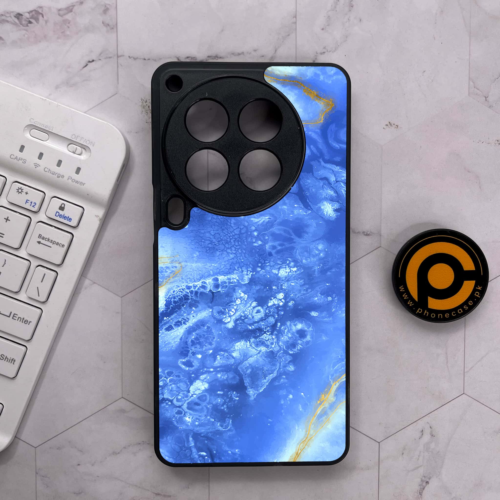 Tecno Camon 30 Premier - Blue Marble 2.0 Series - Premium Metal Printed soft Bumper shock Proof Case