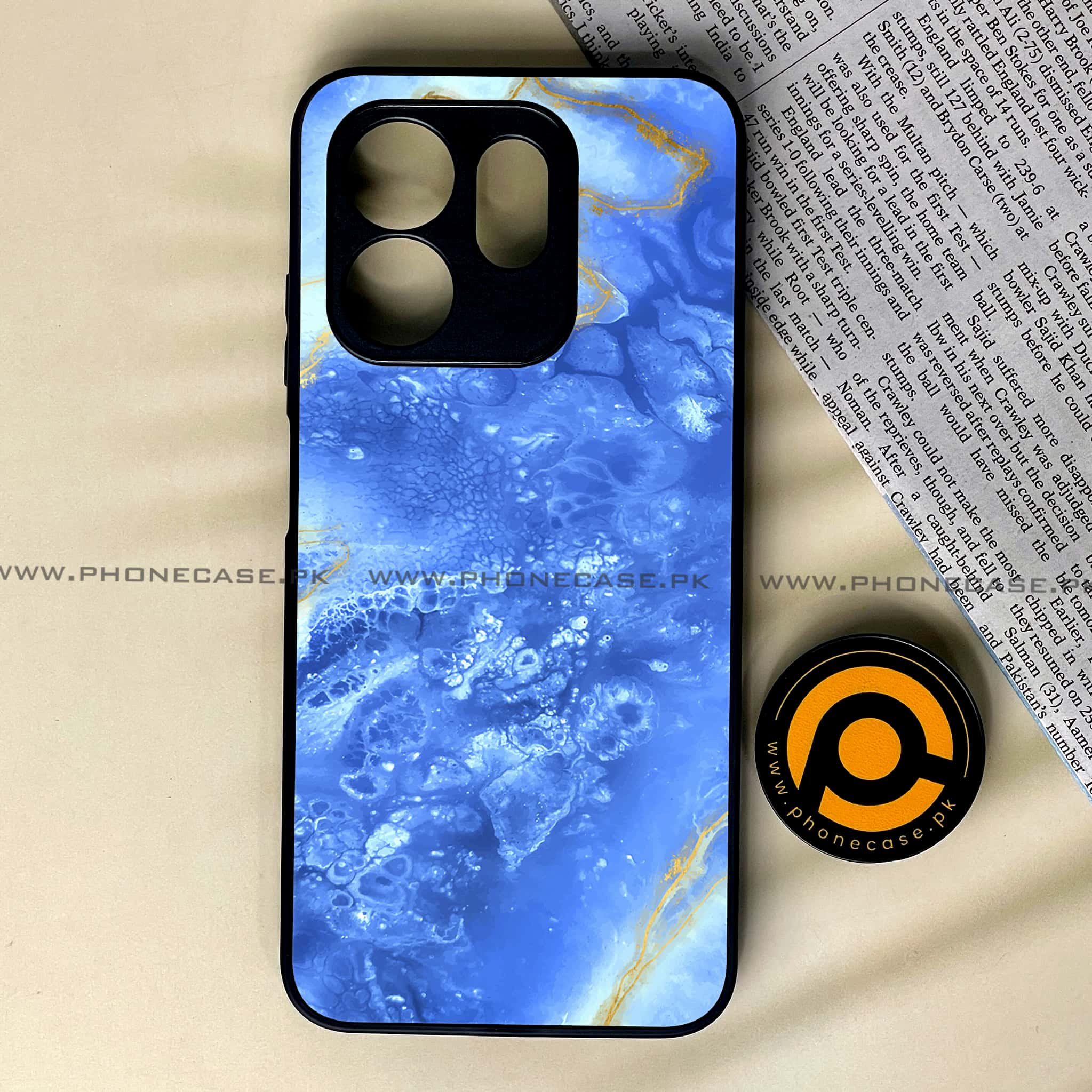 Infinix Smart 9 HD - Blue Marble 2.0 Series - Premium Metal Printed soft Bumper shock Proof Case