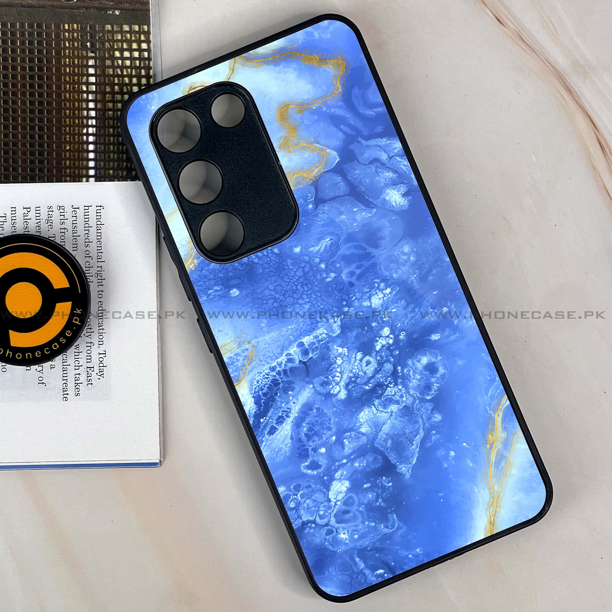 Vivo Y200e - Blue Marble 2.0 Series - Premium Metal Printed soft Bumper shock Proof Case