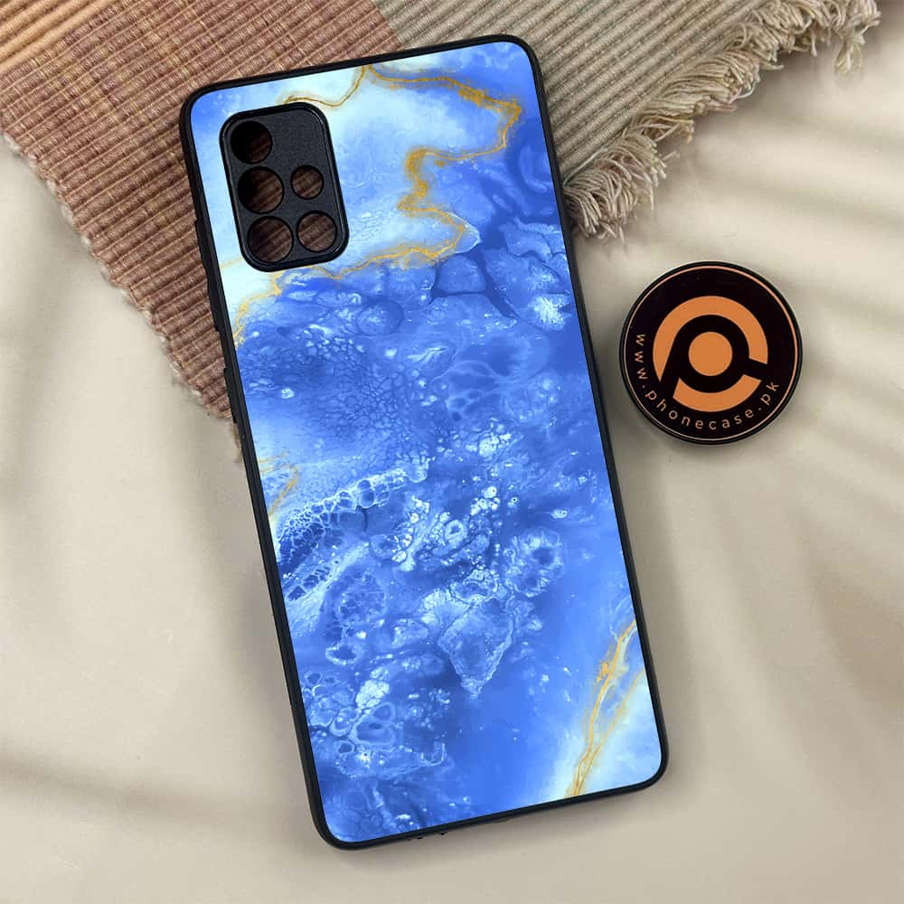 Samsung Galaxy A71 - Blue Marble 2.0 Series - Premium Metal Printed soft Bumper shock Proof Case