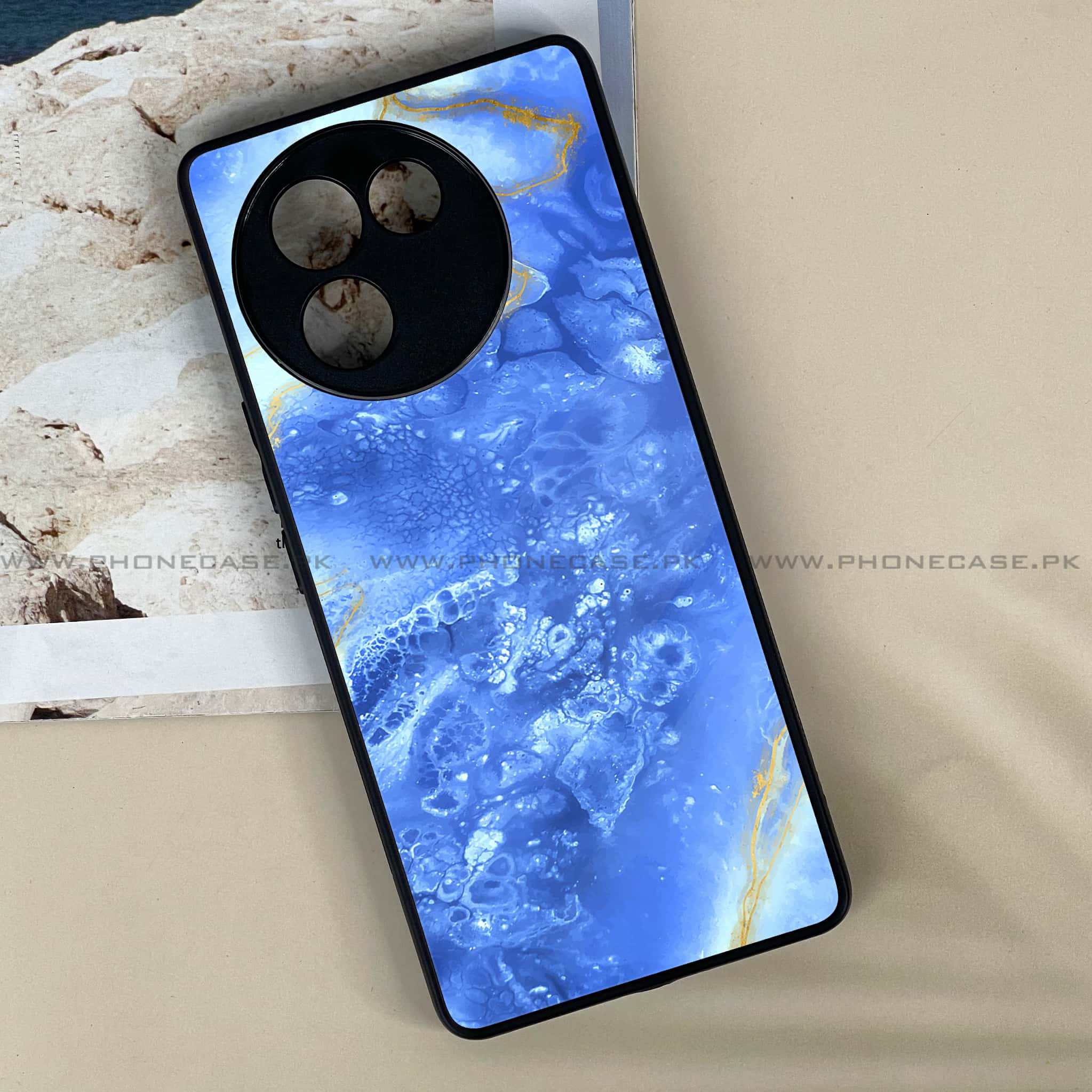 Vivo V30E - Blue Marble 2.0 Series - Premium Printed Metal soft Bumper shock Proof Case