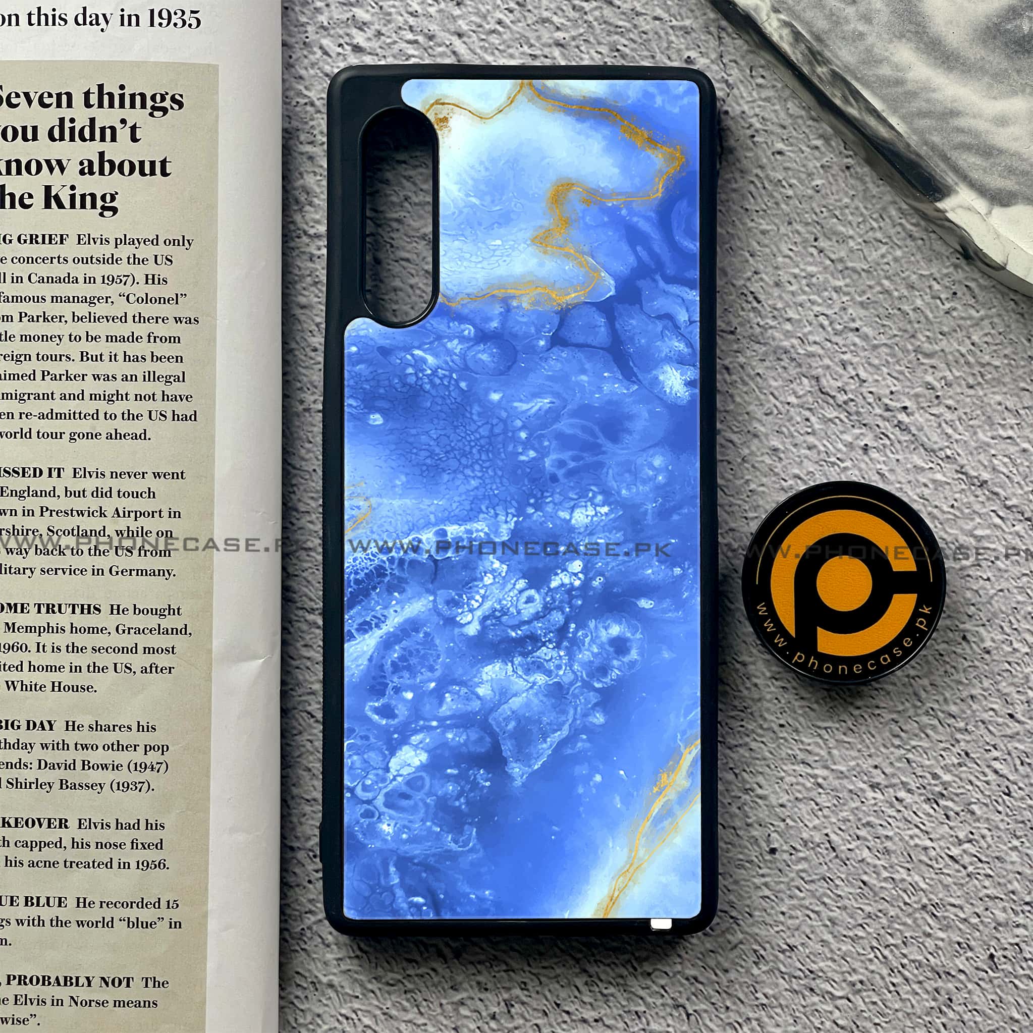 LG G9 - Blue Marble 2.0 Series - Premium Metal Printed soft Bumper shock Proof Case