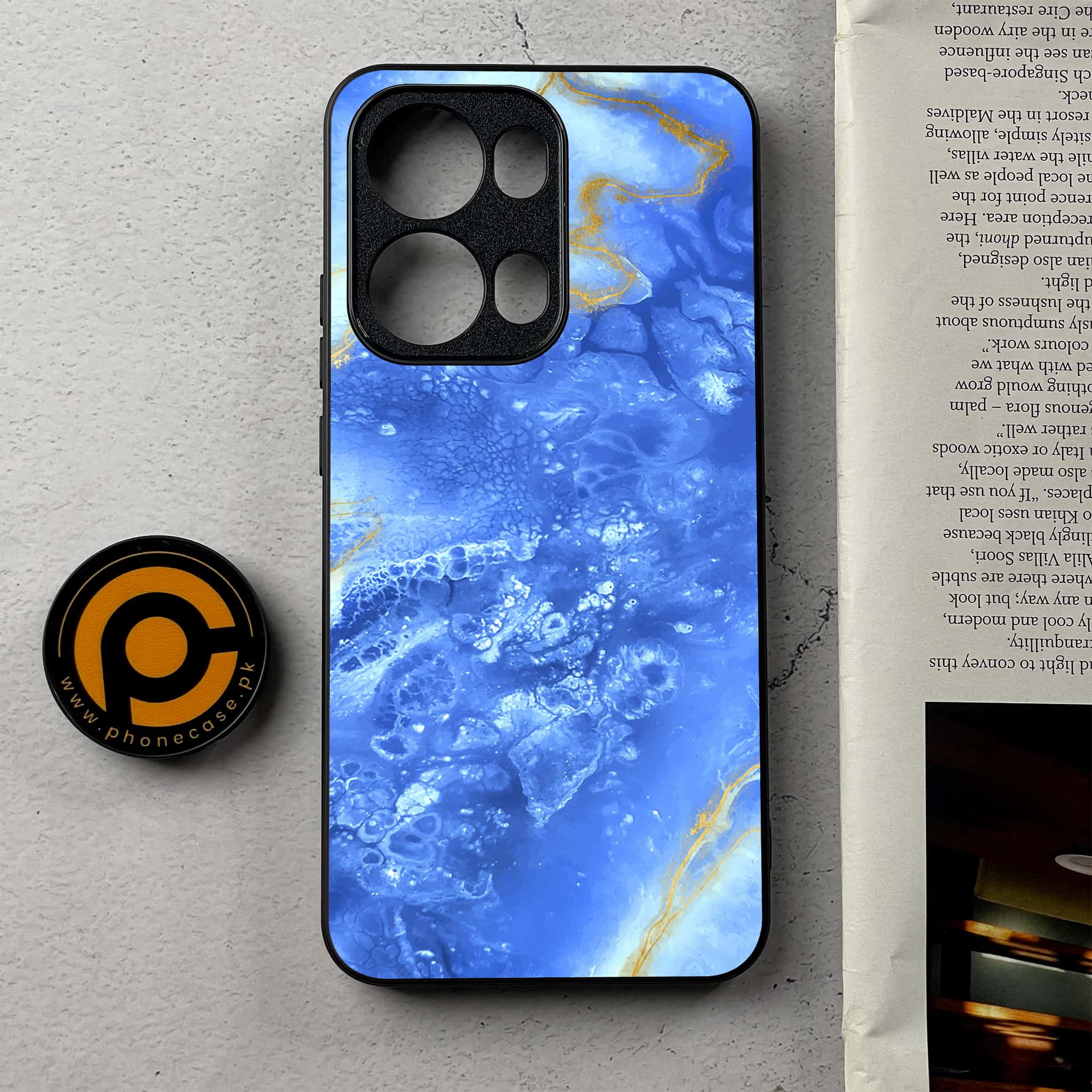 Oppo Reno 13 Pro - Blue Marble 2.0 Series - Premium Metal Printed Soft Bumper Shockproof Case
