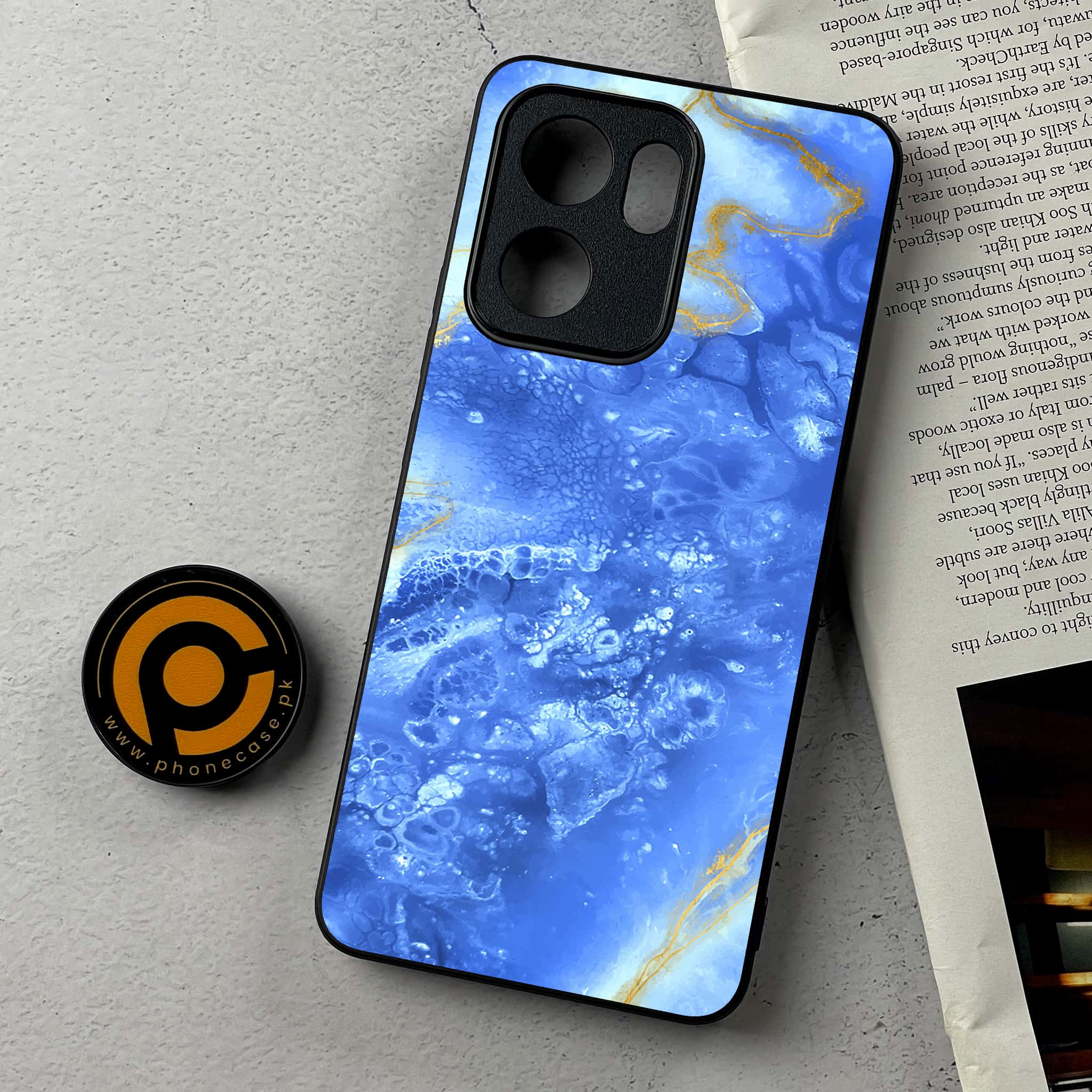Oppo Reno 13F - Blue Marble 2.0 Series - Premium Metal Printed Soft Bumper Shockproof Case