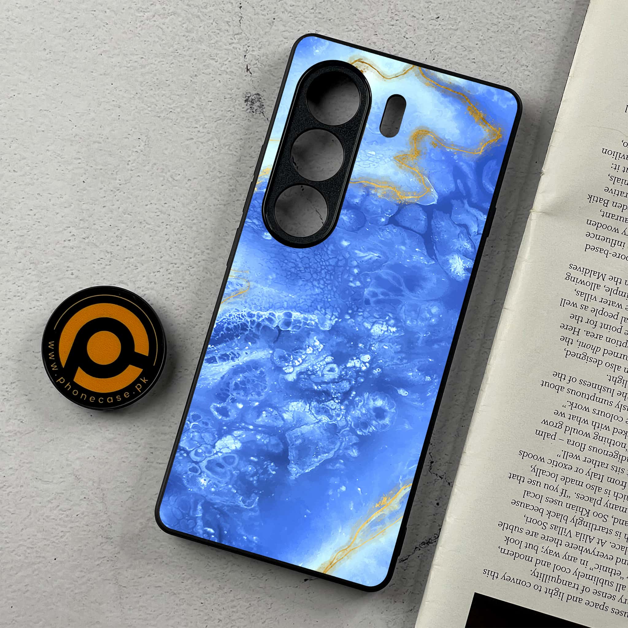 Tecno Camon 40 Pro - Blue Marble 2.0 Series  - Premium Metal Printed Soft Bumper Shockproof Case