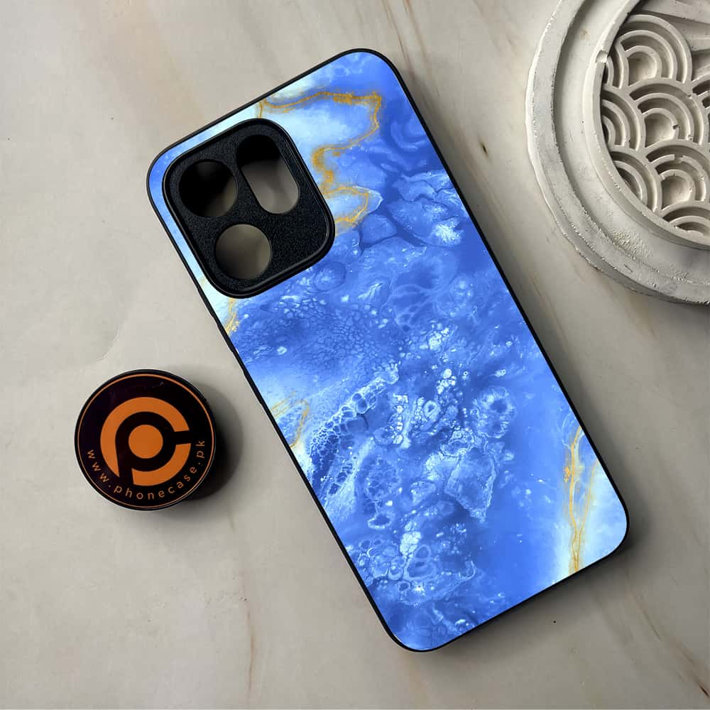 Oppo Reno 14F - Blue Marble 2.0 Series - Premium Metal Printed Soft Bumper Shockproof Case